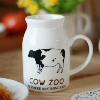 

1Pcs New KEYAMA Medium ceramic jars breakfast milk mugs cows Smiley stamp Office coffee cup Home decorative water cups Gifts
