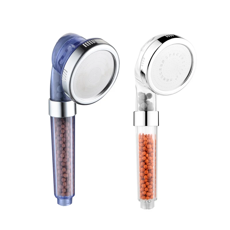 

Negative Ion Activated Ceramic Balls Adjustable High Pressure Stone Stream Handheld Shower Head With 3 Mode
