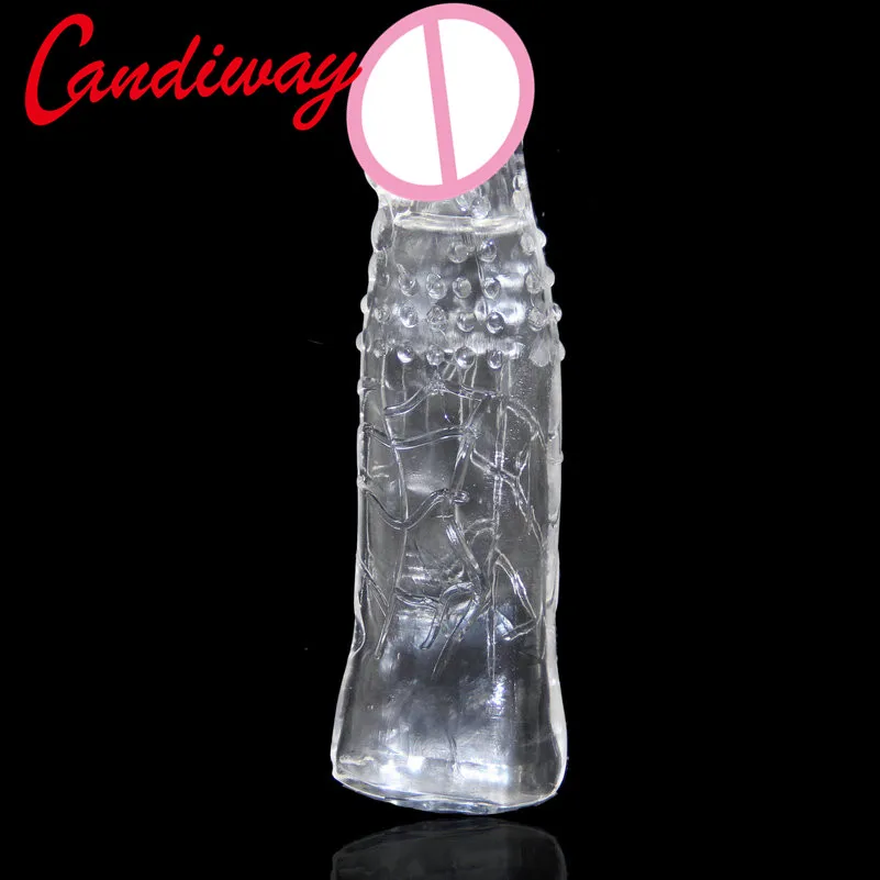 Candiway многоразовый вибратор с рукавом кристаллом удлинитель для пениса