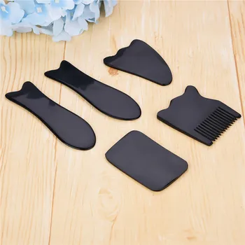 

5Pcs Horn Guasha Plate Gua Sha Facial Massage Scraping Tool Therapy Guasha Plate Board Scraper for Chinese Skin care Spa