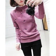Poncho Rushed Silk Full Women Sweater Pull Winter 2017 New Female Korean Lace Slim Sleeved Sweater Blouse Sleeve Head Base