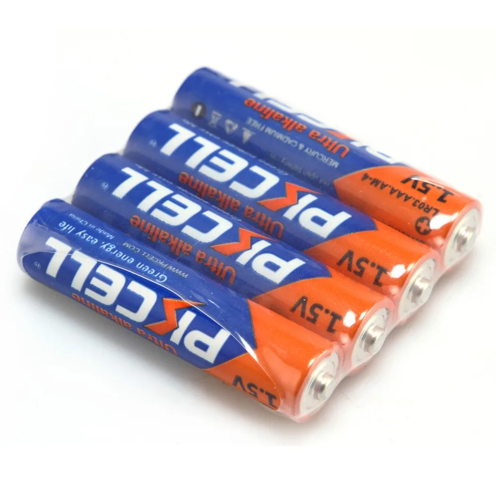 4 шт. 1,5 в AAA щелочные батареи Pkcell LR03 3A щелочные AM-4 без ртути и кадмия Ультра щелочные одиночные батареи