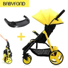 ¡Envío rápido! Carrito de paraguas ligero de marca con carrito de bebé con bandeja de bebé carrito de bebé plegable con paisaje alto llevar en el avión
