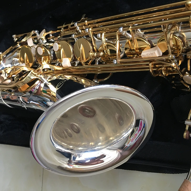 Бренд SevenAngel тенор саксофон Bb тон Деревянный духовой музыкальный инструмент серебряная и золотая поверхность обеспечивают OEM Sax