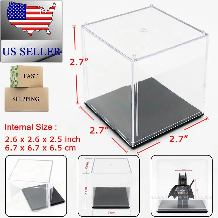 Odoria US Acrylic Display Case 2.7" inch 7cm Cube Perspex Box Dustproof