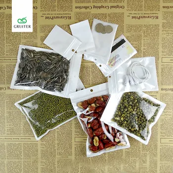 

GRUITER Artwork Print Sizes 100x Translucent Glossy Foil Zip Lock Bags Metallic Mylar Bag Resealable Plastic Pouch Clear Front