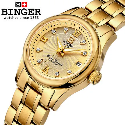 Hot Promotion Women Rhinestone Gold Wristwatches Ladies Fashion Full CZ Diamond Bling Steel Dress Watch woman