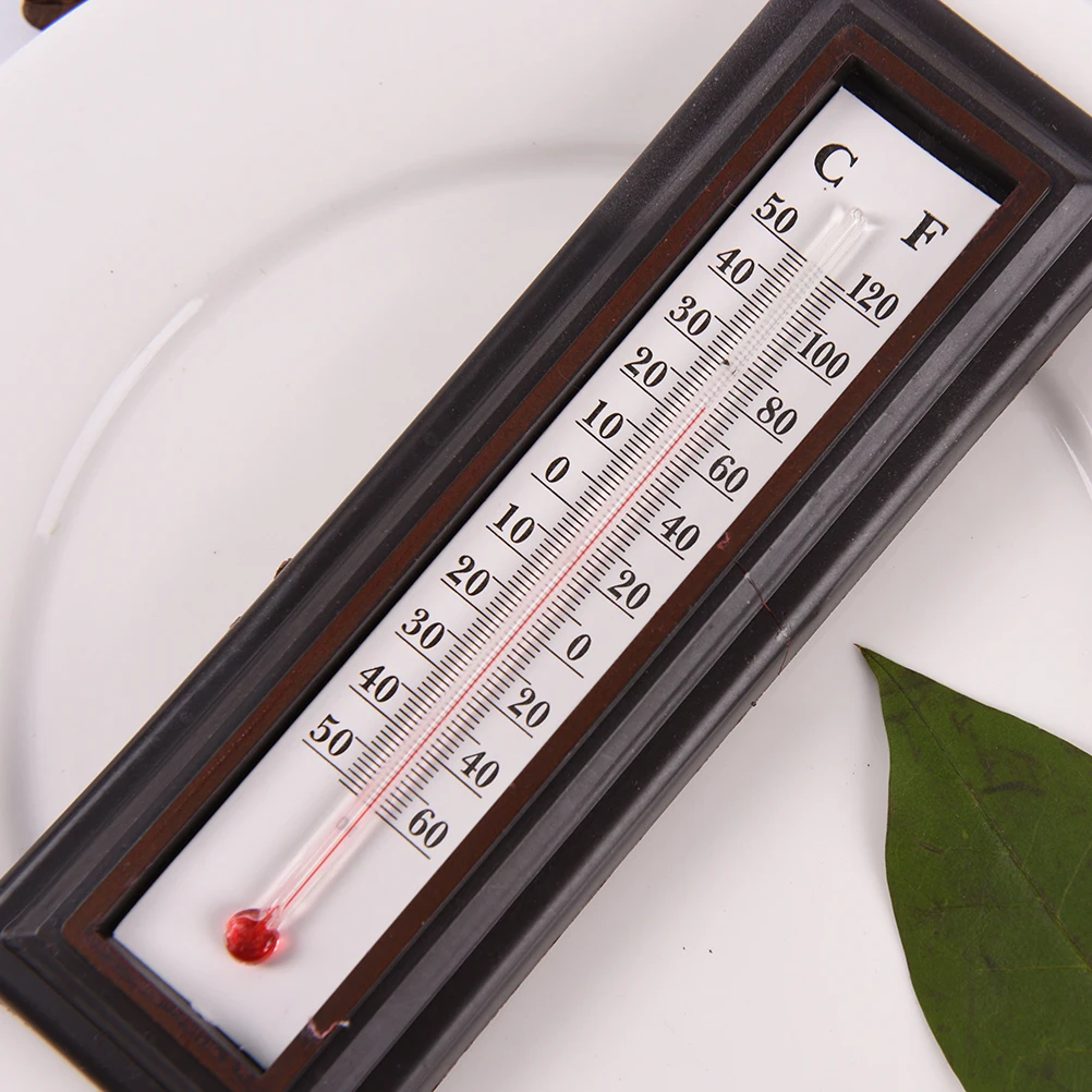 

European-style Garden Internal And External RED Wooden Garden Thermometer