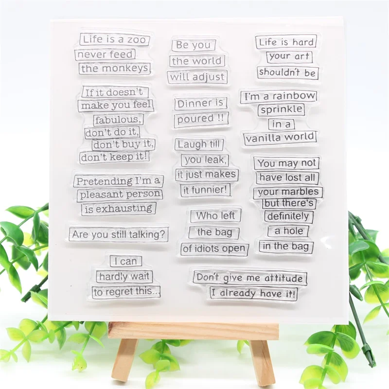 

YPP CRAFT Short Sentence Transparent Clear Silicone Stamps for DIY Scrapbooking/Card Making/Kids Fun Decoration Supplies 388