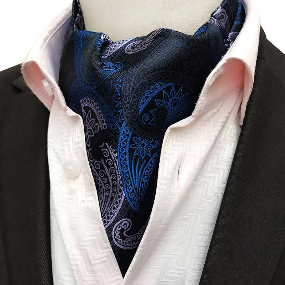 Мужской деловой галстук Ascot шарфы Красочные Пейсли Цветочные Галстуки для свадебной вечеринки BWTHZ0339 - Цвет: LEJ12