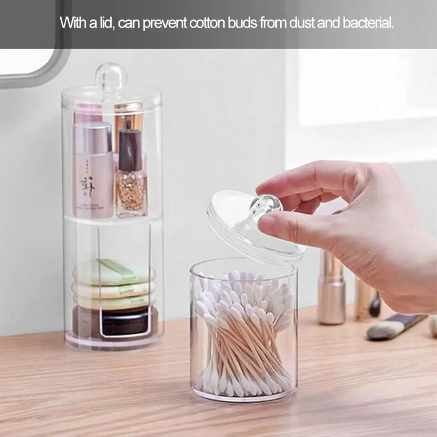 Portable Transparent Round Cotton Bud Case Acrylic Cotton Swab Holder Storage Container Organizer Makeup Tool Kits Accessories Portable Transparent Round Cotton Bud Case Acrylic Cotton Swab Holder Storage Container Organizer Makeup Tool Kits Accessories