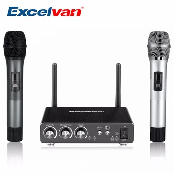 

Excelvan K28 Wireless Dual Channel Microphone Adjustable Echo Volume Digital Low Distortion For Home Entertainment Conference