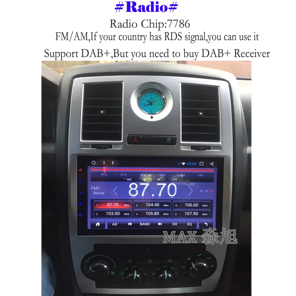 Perfect MAX 2G RAM 32G ROM Android 8.1.0 Qcta Core Car DVD Player for Chrysler 300C 2000-2014 GPS navigation Car radio 4G WiFi SWC map 3