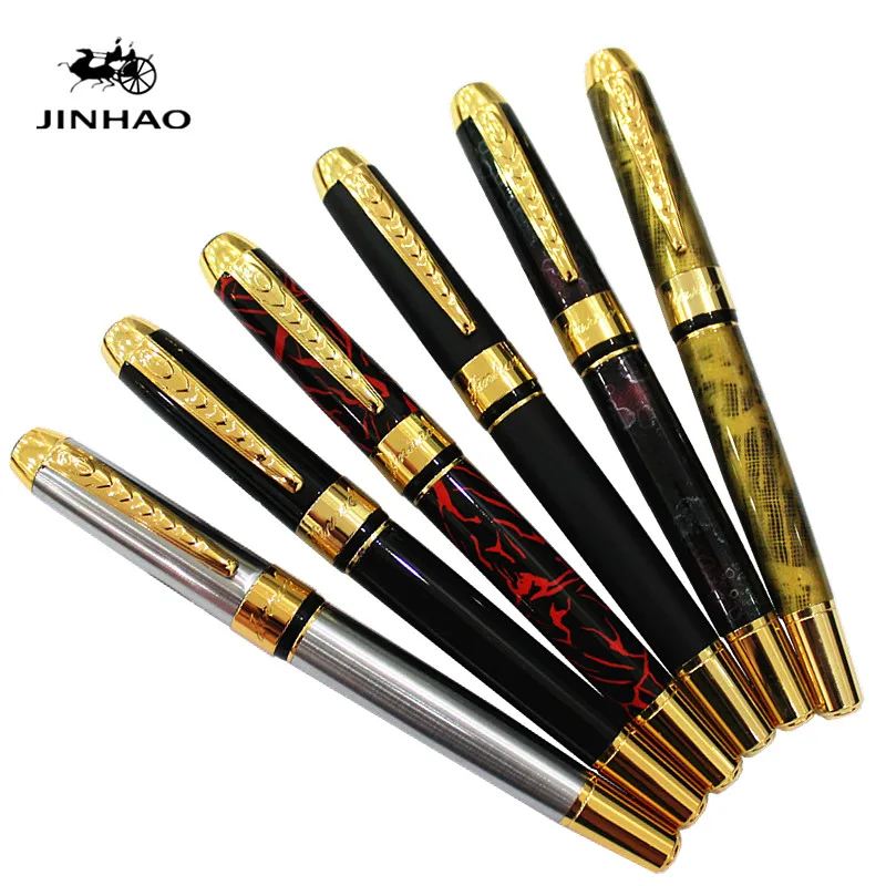 Jinhao 250, классический стиль, Золотой зажим, металлическая авторучка, роскошная подарочная ручка в деловом стиле, 0,5 мм, ручки для письма