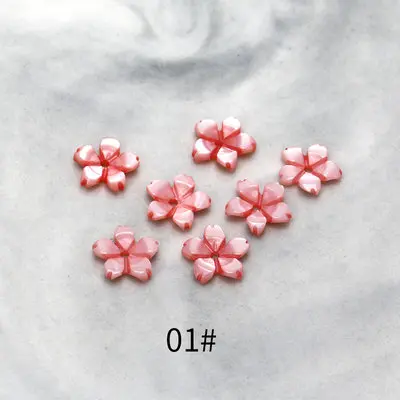 Высший уровень 50 шт жемчужные цветочные украшения для ногтей в японском стиле Маленькие лепестки ромашки жемчужины для дизайна ногтей Шарм - Цвет: 01