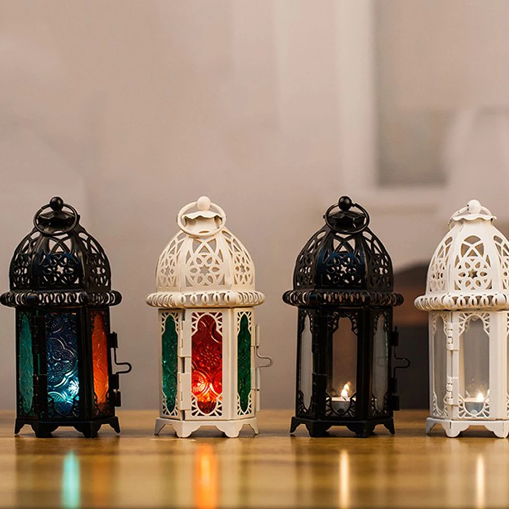 Clear Glass Moroccan Style Candle Lantern Tealight Candle Holder Candlestick for Wedding Party Decor
