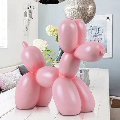 Европейский дом искусство смолы розовый фигурки собаки творческий милый шар украшение "Собака" украшения Детские Девушки подарки на день рождения - Цвет: Розовый