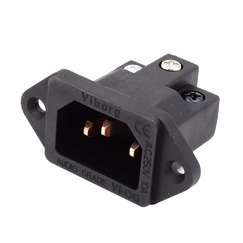 

Viborg Pcs Black Audio Grade VI06BC Pure Copper IEC Inlet Plug AC 250V 15A Power Socket