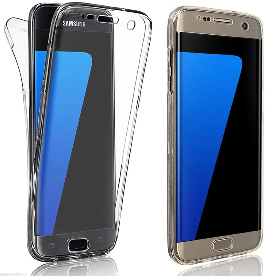 

For SAMSUNG GALAXY S7 S7 Edge 360 Degree Full Body Two Sides Soft Clear TPU Phone Case Two Crystal Front + Back Cover for S7edge