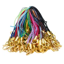 100 шт. веревка для мобильного телефона застежка-карабин Золотой шнурок Diy аксессуары ручной работы соединитель застежка-крючок изготовление