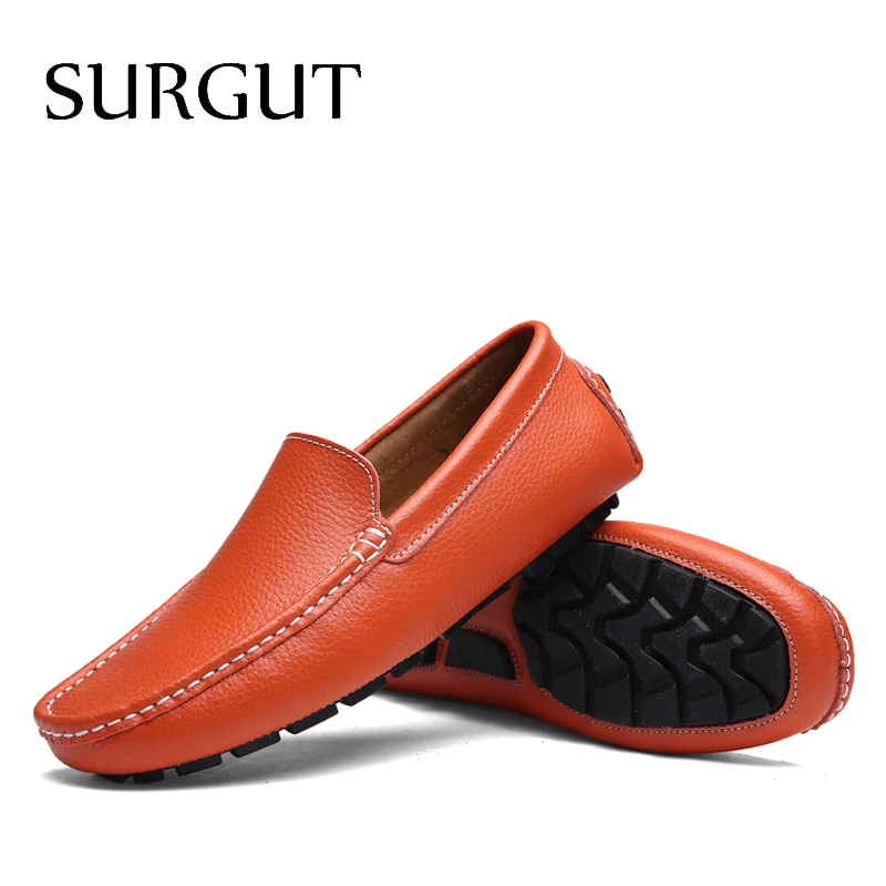 SURGUT/брендовые новые цветные мужские туфли из яловичного спилка на плоской подошве; брендовые мокасины; мужские лоферы; обувь для вождения; модная повседневная обувь; Лидер продаж