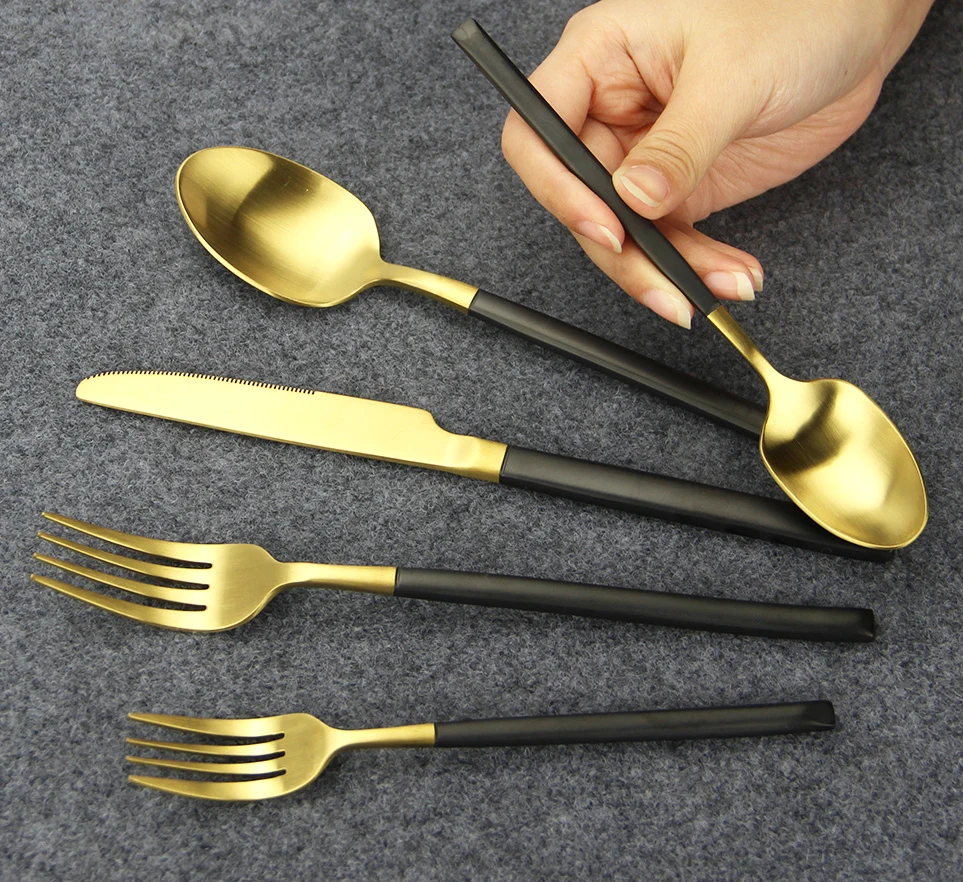 Buy High Grade Cutlery Rose Gold Matte Black Gold