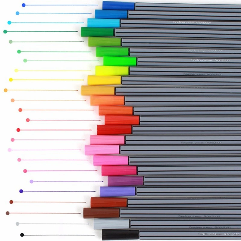 24-Ассорти цвета гелевая ручка 0,4 мм Тонкий точечный наконечник на водной основе маркерные ручки для рисования набор пишущие радужные краски для художественных заметок
