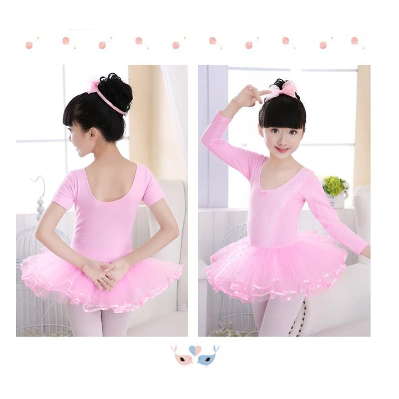 Girls Ballet Tutu Dancewear Pink Romantic Ballet Dance Clothes Children