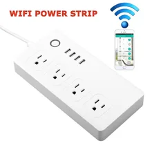 WiFi Smart power Strip 4-Outlet 4-USB умный переключатель розетки удаленно Беспроводное управление через смартфон работа с Alexa