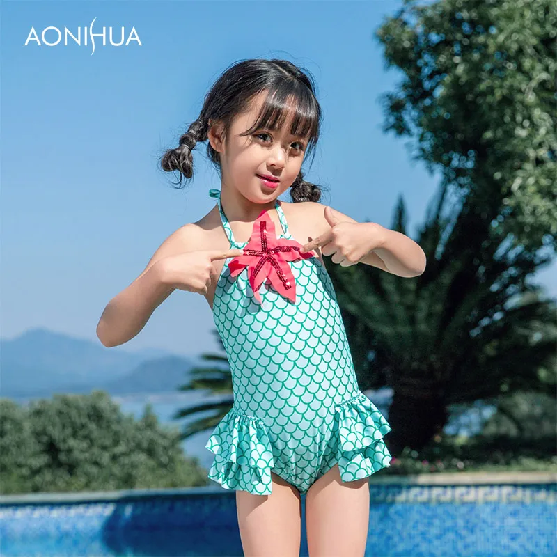 AONIHUA Swimsuit For girl Bow Tie Decorate Swimming Batching Suit ...