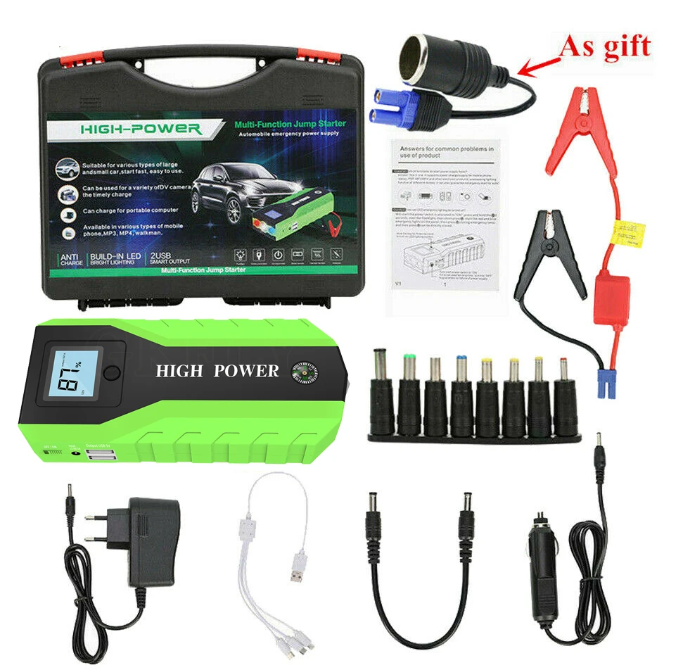 

High Power 89800mAh Jump Starter 12V 600A Starting Device Power Bank Portable Car Battery Charger Booster Buster Starter LED