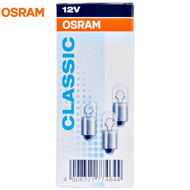 10 шт. OSRAM T4W 3893 BA9s 12 В 4 Вт оригинальная линия металлические основания парковочный светильник габаритные огни лампы заднего хода OEM Автомобильная галогенная лампа ECE