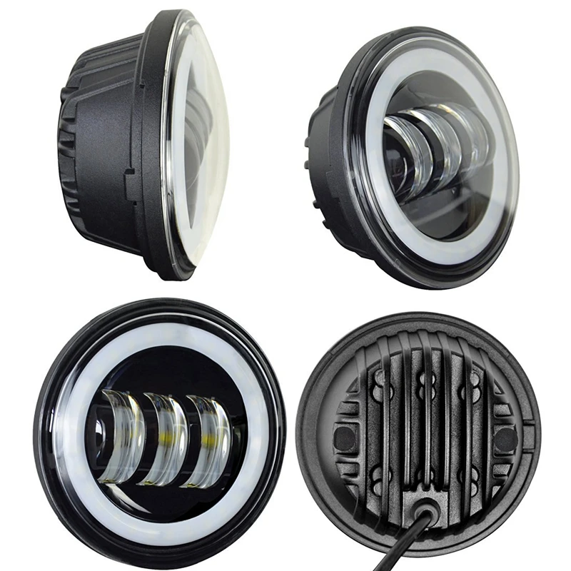 7 inch 40W LED Headlight Daymaker + 2pcs 4.5 inch LED Fog Light DRL Headlamp Black Set Kits For Harley Davidson Motocyclefff