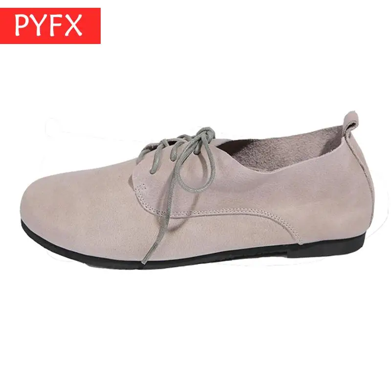 

Autumn new style flat bottom soft bottom vintage head layer leather Italian handmade high-end luxury aristocratic women's shoes