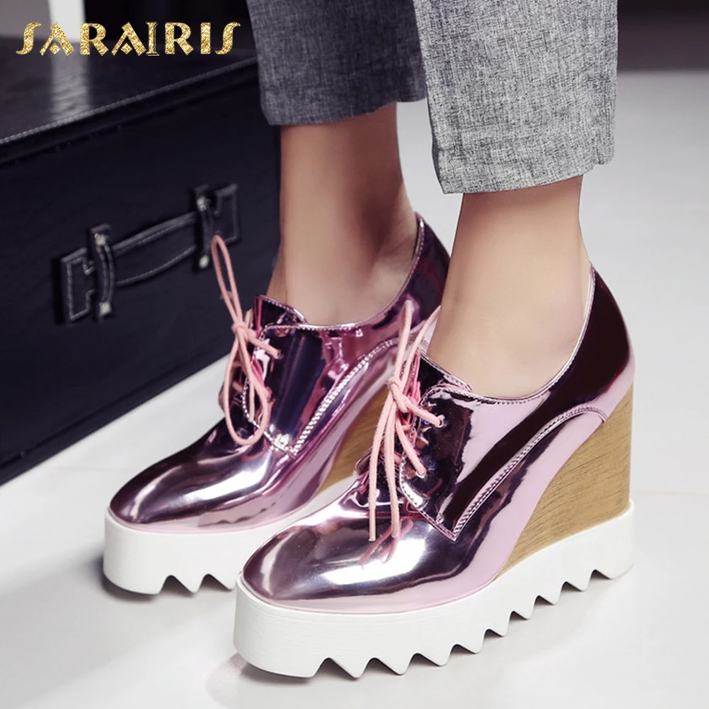 

SARAIRIS 2018 Dropship Brand Shoes Women Sexy Platform Wedge High Heels Spring Top Quality Casual Shoes Pumps Woman