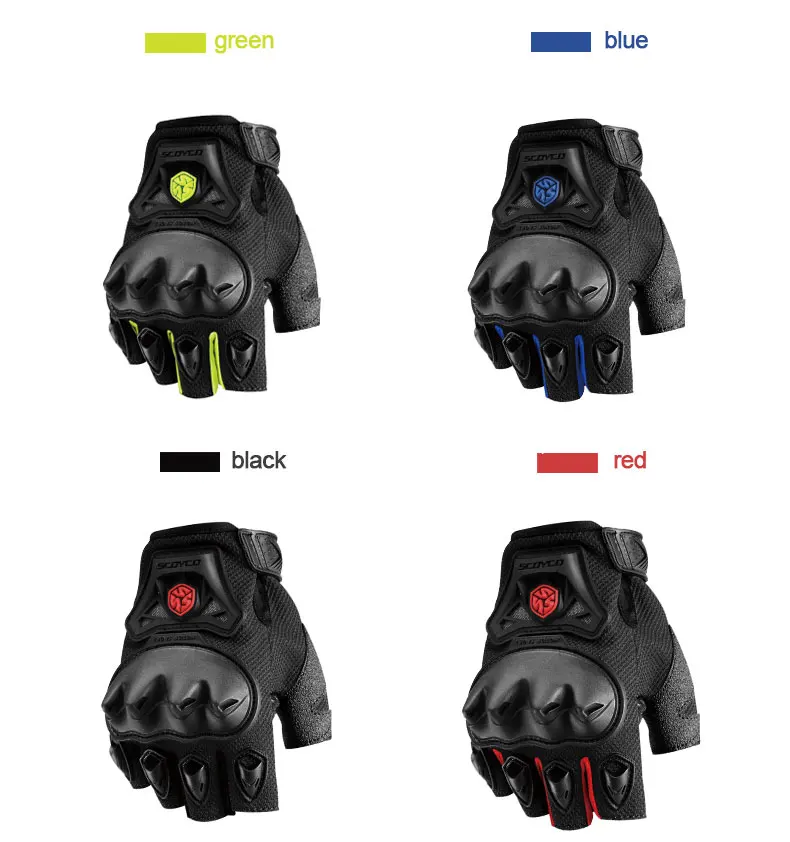 

Summer Motorcycle gloves Scoyco MC29D half finger Moto gloves Protective Motocross racing gloves Moto Guantes Motocicleta Luvas