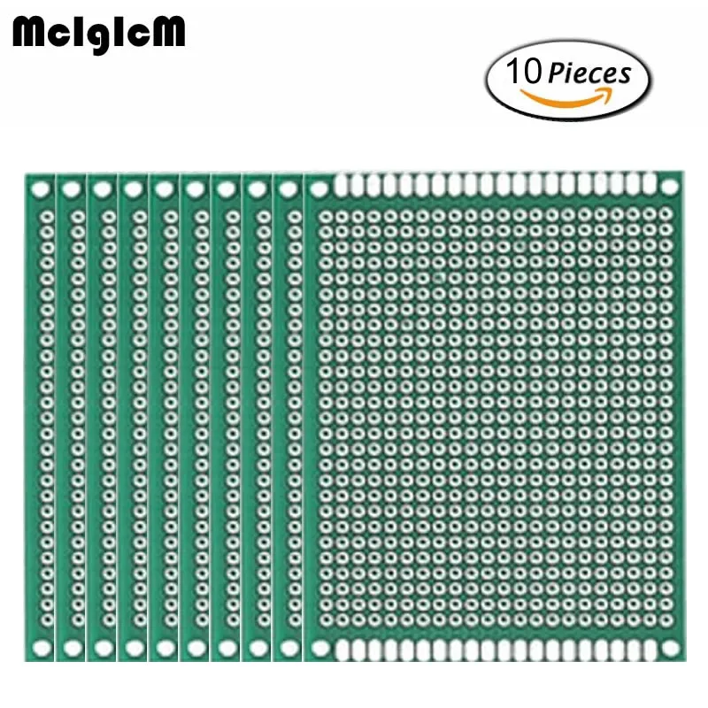 

MCIGICM 10pcs Double Side Prototype PCB diy Universal Printed Circuit Board 5x7cm