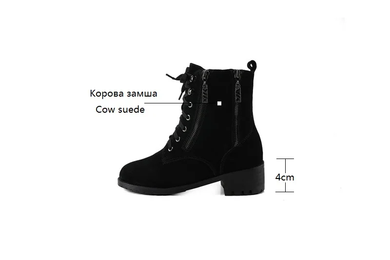 Gran Las Para Vaca Plush Superior Calidad Talones Pu Black Tamaño 1 Short 2 Mujeres Caliente Suede Ankle 2018 Mujer 34 Botas Med De Memunia Boots Venta black Moda 44 xfPW0