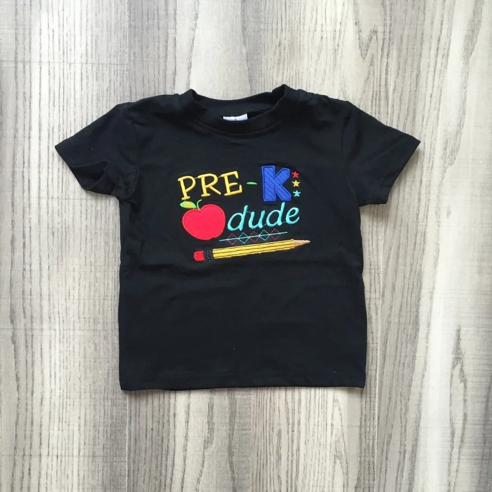 

baby boy T-shirt pre-k boutique clothing pre-k apple pencil print shirt children's cute to school shirts