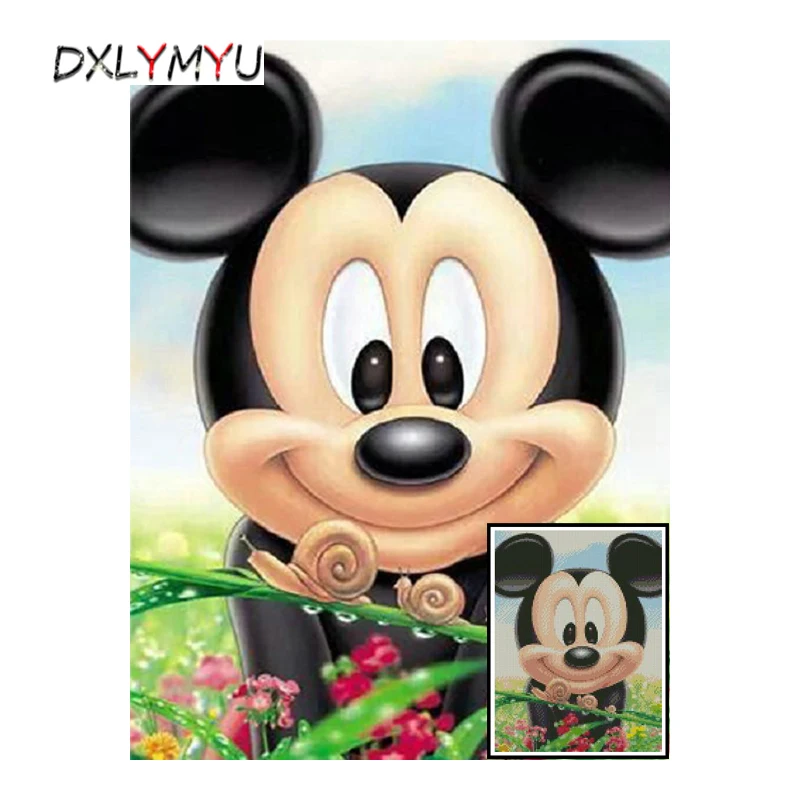 

3D Full Square Diy Diamond Painting Cross Stitch Kits Diamond Embroidery Cartoon Mouse Picture Mosaic Mosaic Room Decor