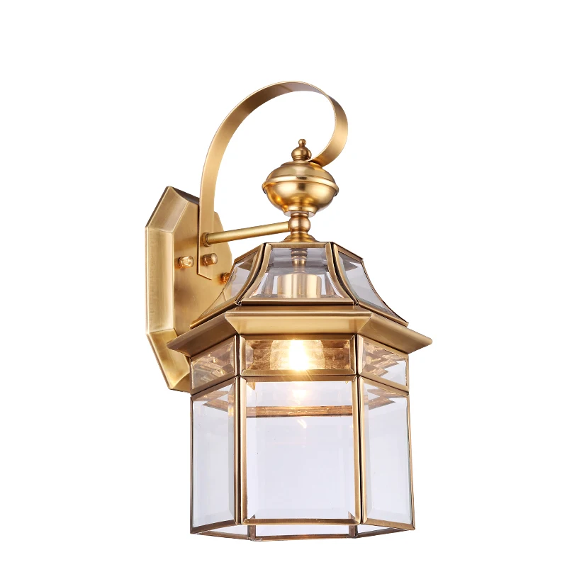 Outdoor Continental Wall Lamp Copper Waterproof American Toolery Continental Wall Lamp Copper Waterproof