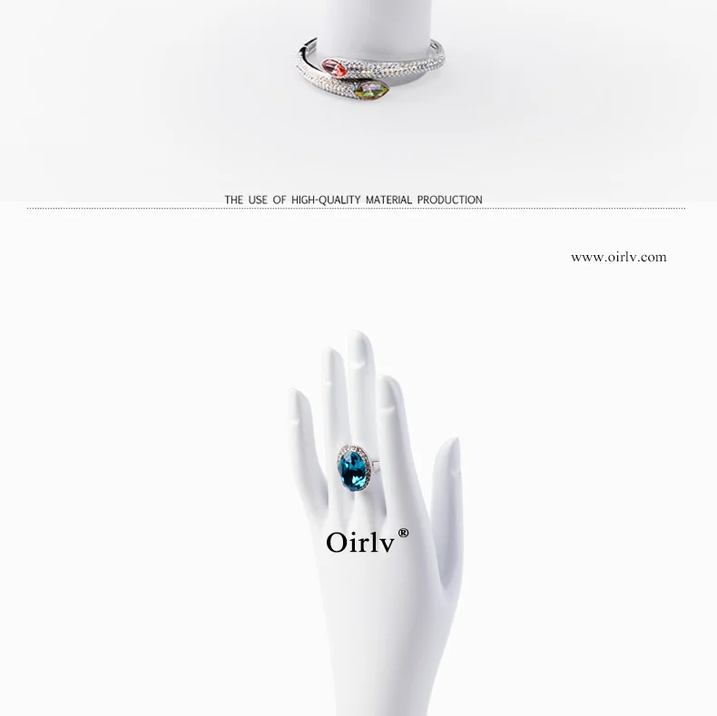 Oirlv White Resin Hand Rack Jewelry Organizer Shape Ring Braclet Necklace Display Holder (12)