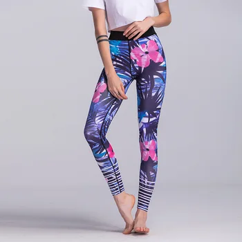AINDAV Sport Leggings High Waist Compression Pants Gym Clothes Sexy Running Floral Print Yoga Tights Women Fitness Yoga Pants 1