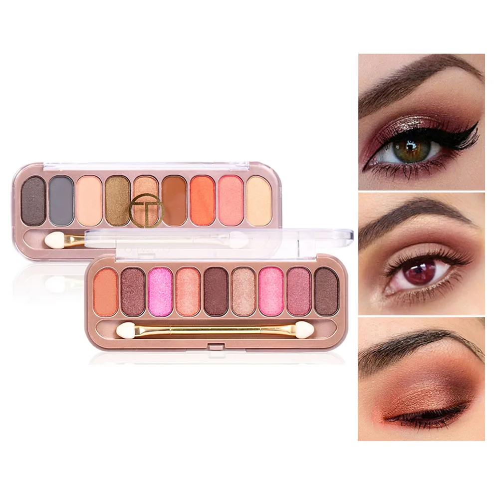 9 Color Glitter Luminous Eyeshadow Powder Shimmer Matte Long Lasting Waterproof Eye Shadow Palette With Brush Cosmetic #260865 |