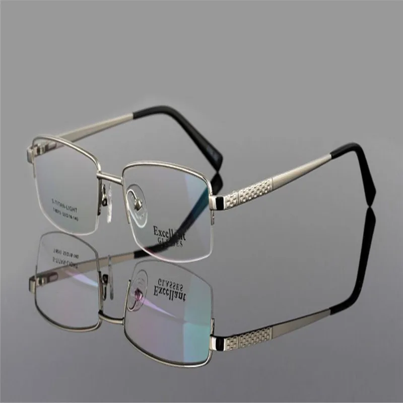 

MONGOTEN Brand Design Fashion Men Alloy Half Rim Eyeglasses Aspheric Prescription Optical Eyewear Reading Glasses Spectacle