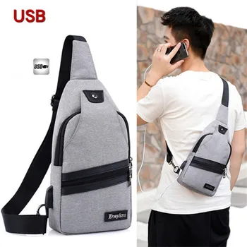 

The new Chest package men Inclined shoulder bag Han edition Single shoulder bag Men's bags nylon leisure Multifunctional Bags