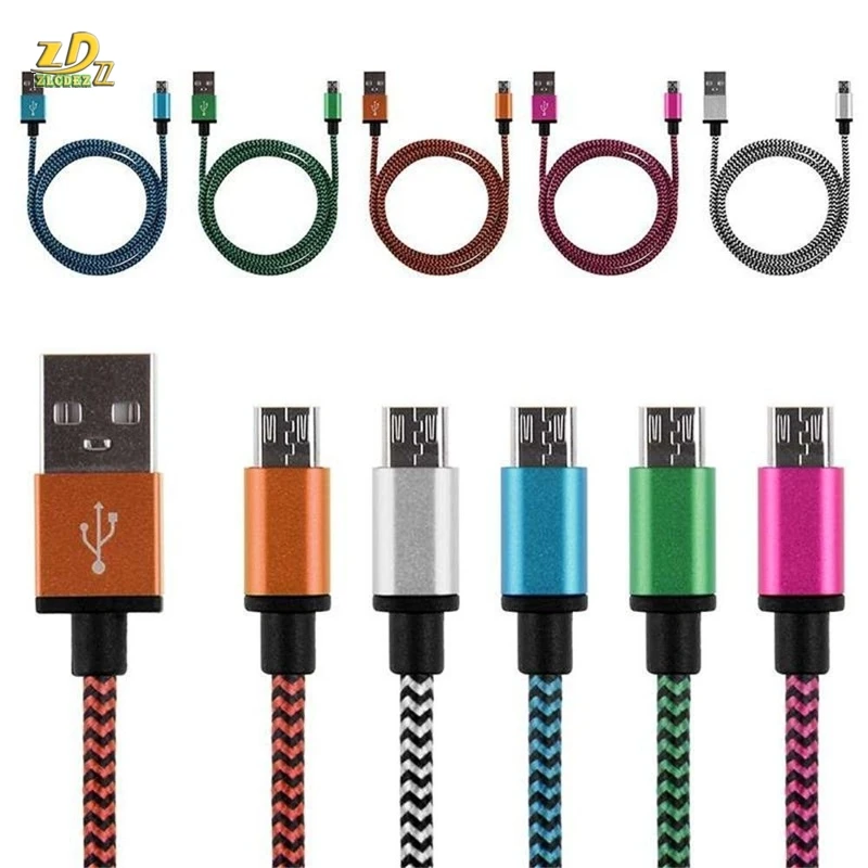 100 шт./лот 1 м 3 фута 2 6 футов 10 Алюминиевый текстильный Micro C 5 контактный 8 USB кабель