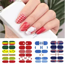 Football Nail Stickers And Get Free Shipping On Aliexpress Nail Art Full Cover Self Adhesive Stickers Russia Football Polish Foils Tips Wrap National Flag