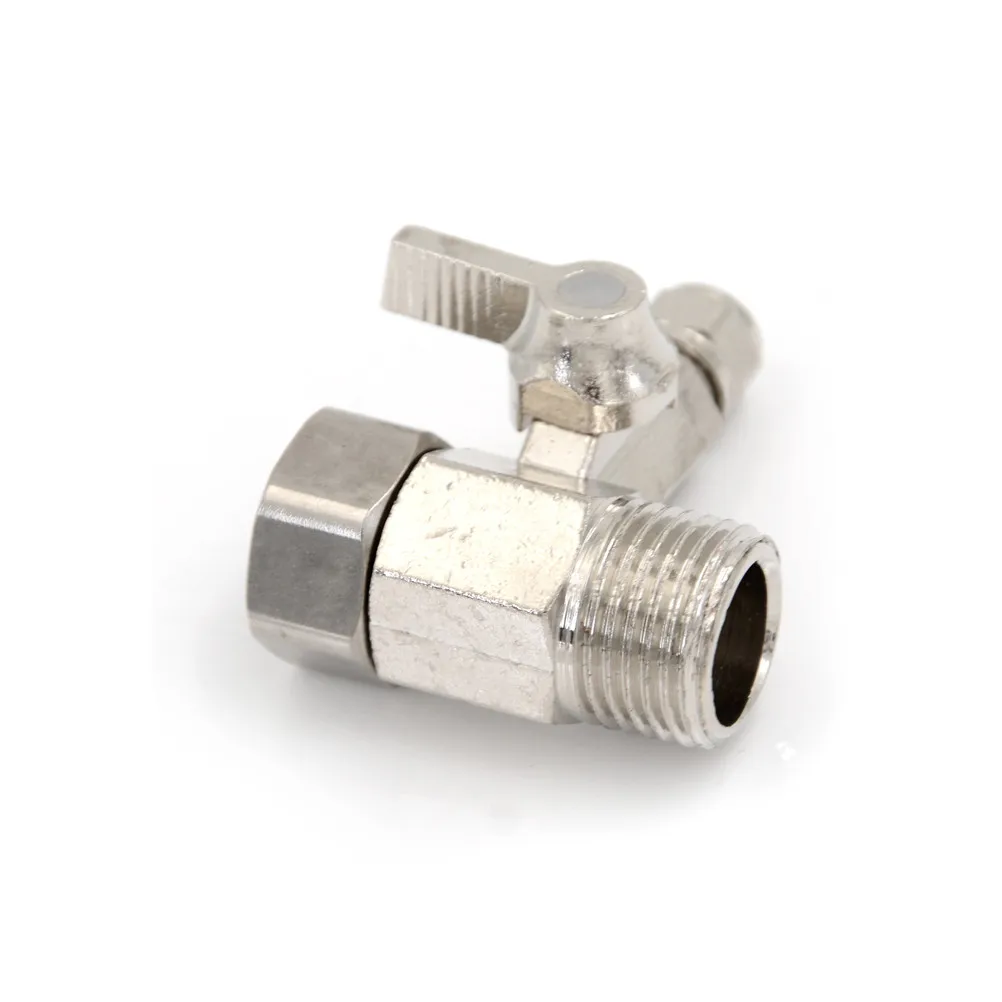 

1PCS Water Filter Purifier Adapter 1/2'' To 1/4" Ball Valve Faucet Tap Safe Copper Nickel Plating High Quality