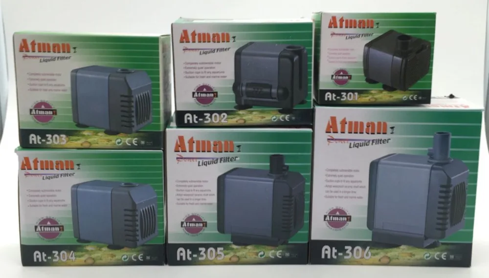 Погружной водяной насос Atman AT 301 302 303 304 305 10/15/25/40/55 Вт л/ч бесшумный фильтр фонтан